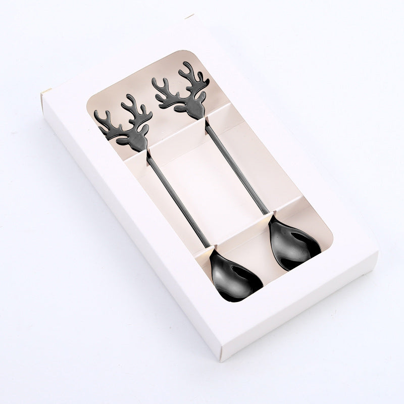 Set di cucchiaini e forchette natalizie in acciaio inox