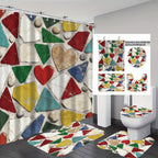 Set decorativo per bagno con tenda doccia e tappetini