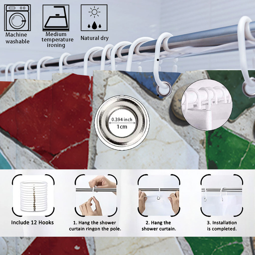 Set decorativo per bagno con tenda doccia e tappetini