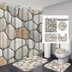 Set decorativo per bagno con tenda doccia e tappetini