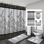 Set decorativo per bagno con tenda doccia e tappetini