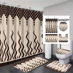 Set decorativo per bagno con tenda doccia e tappetini