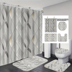 Set decorativo per bagno con tenda doccia e tappetini