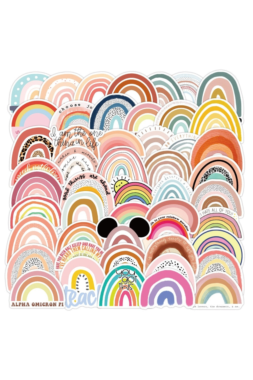 Set di adesivi arcobaleno
