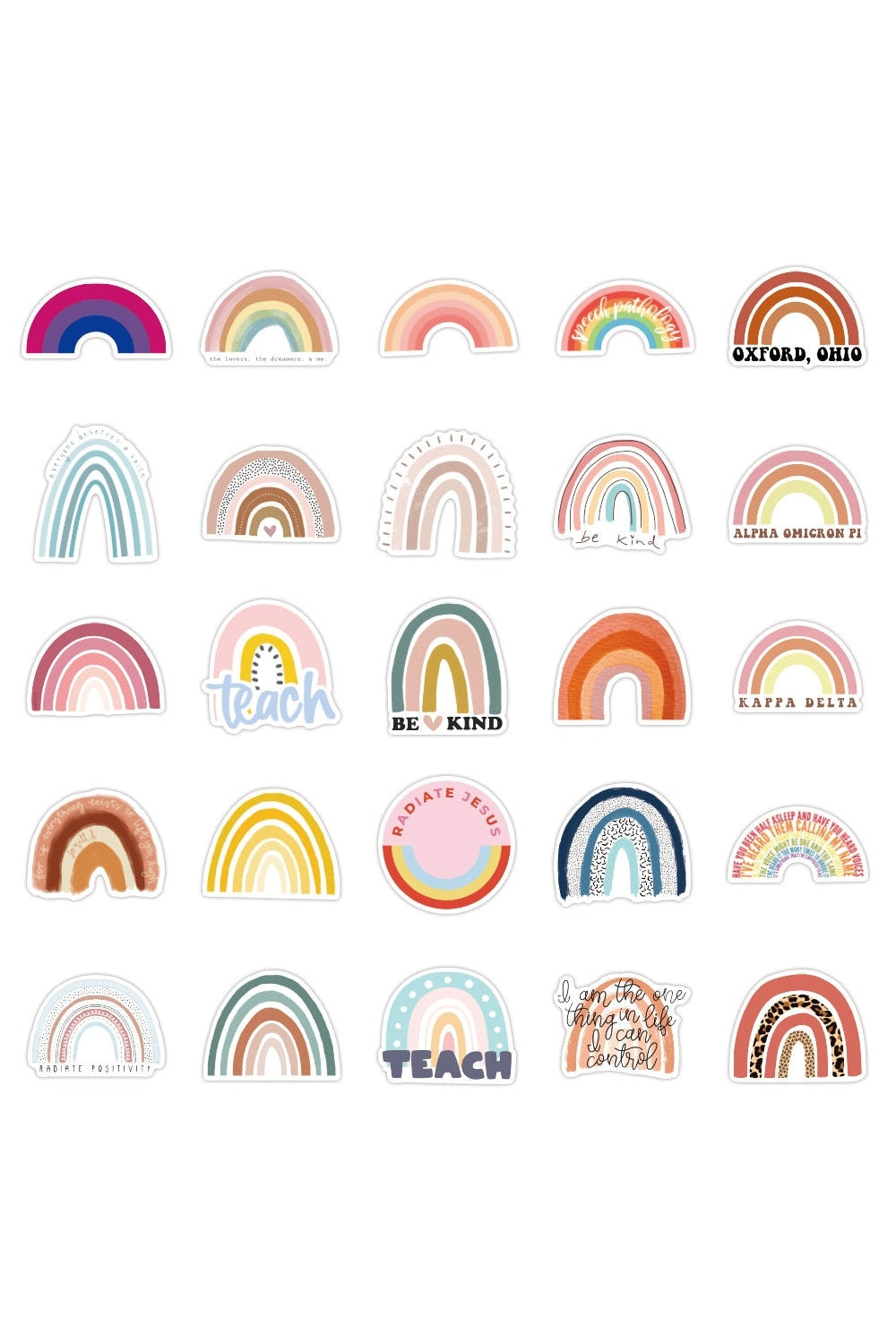 Set di adesivi arcobaleno