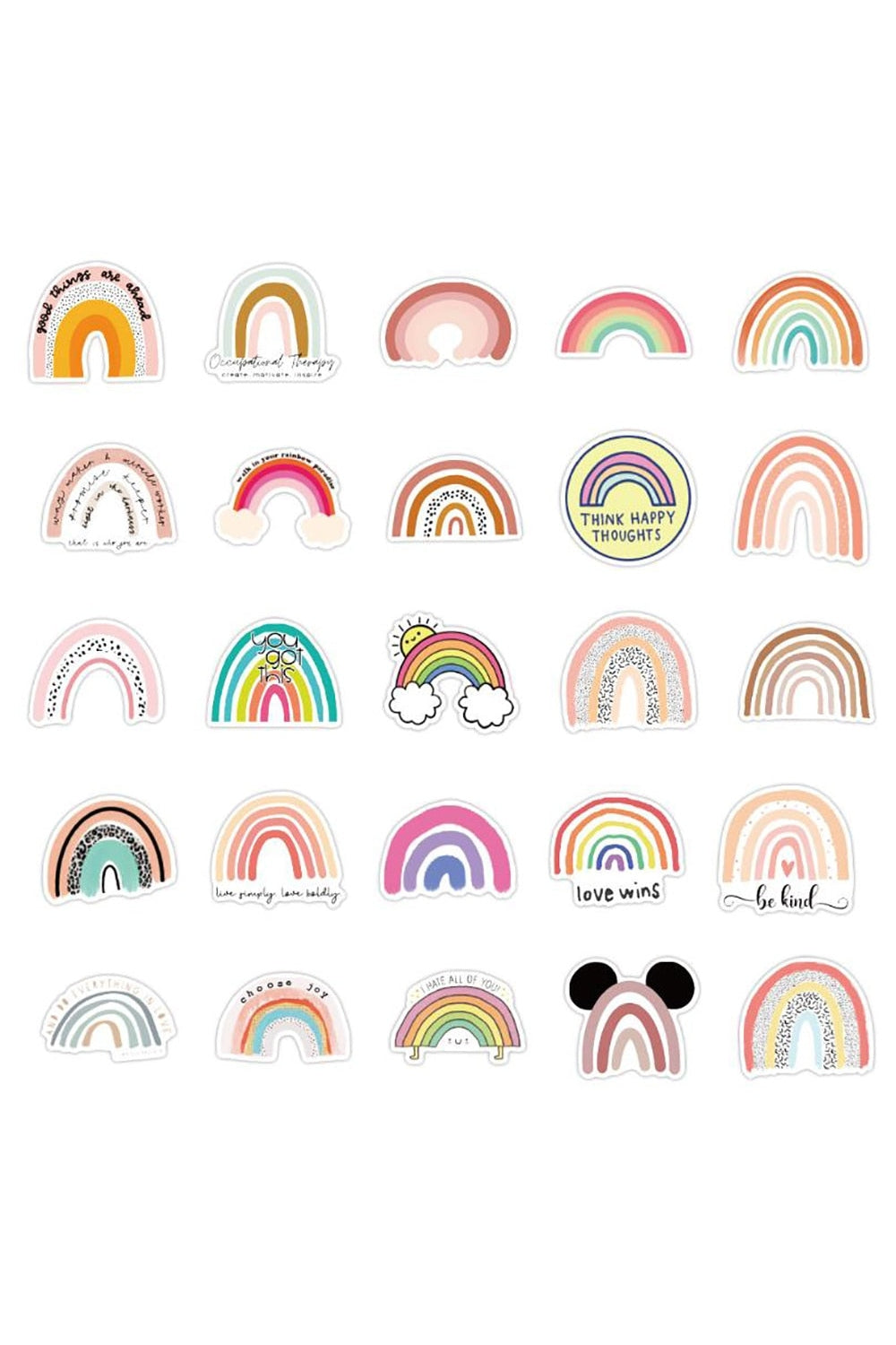 Set di adesivi arcobaleno