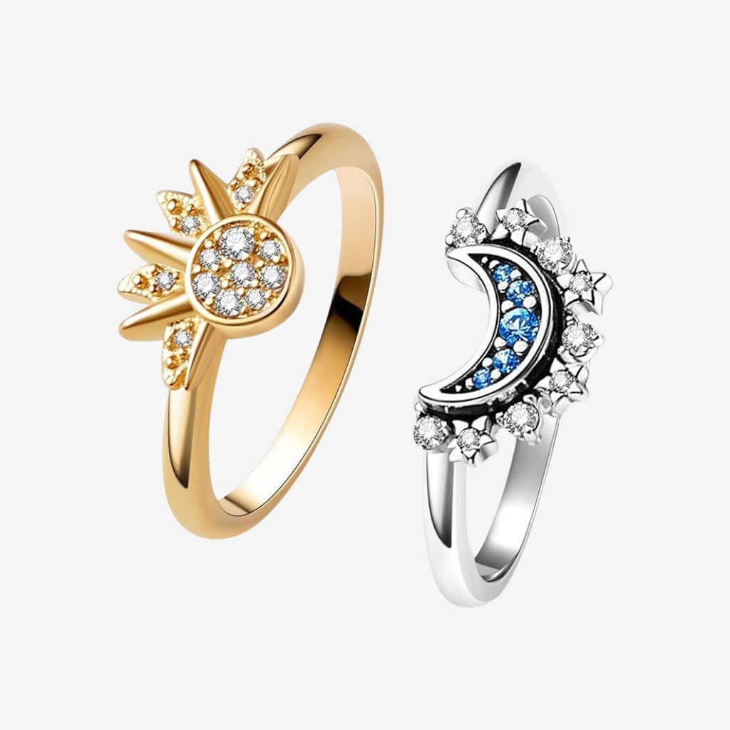 Set di anelli con motivo cosmico
