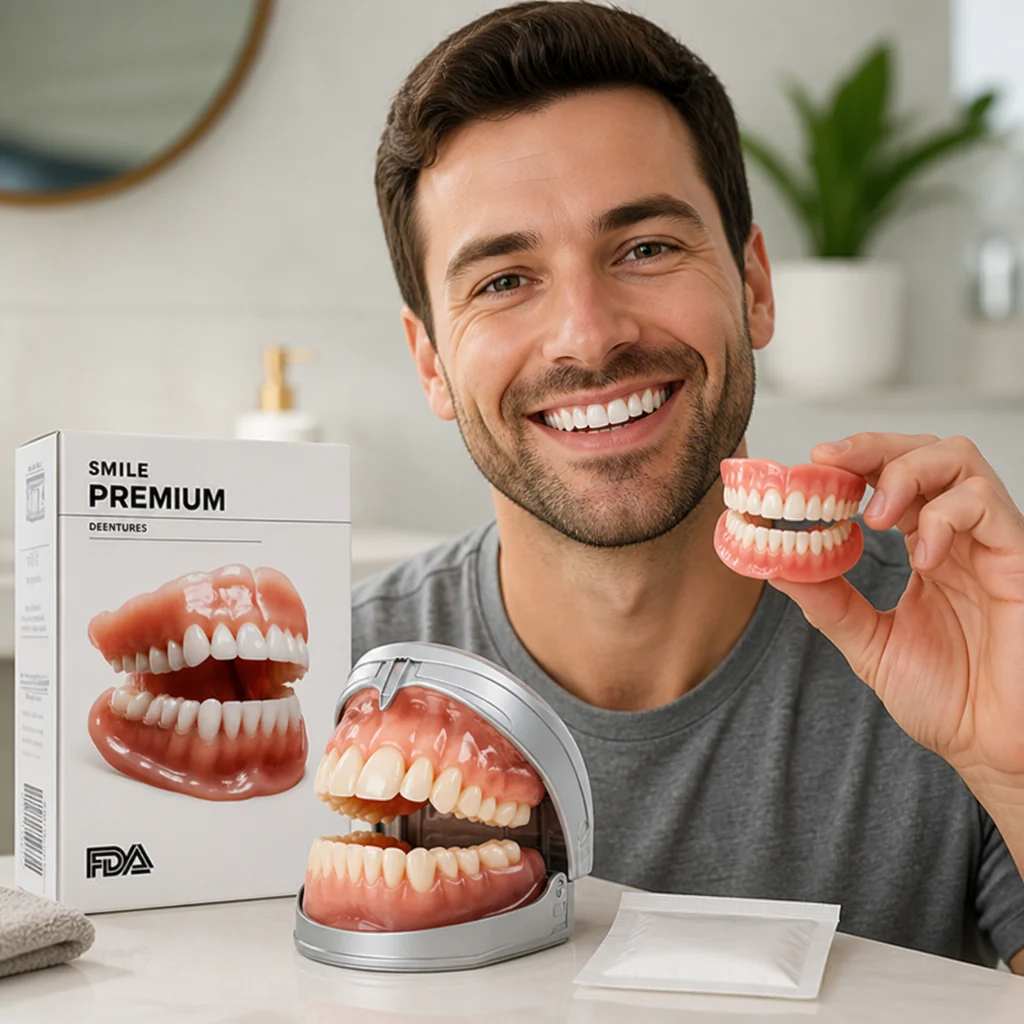 Set di dentiere termoadattabili di grado medico (superiore e inferiore)