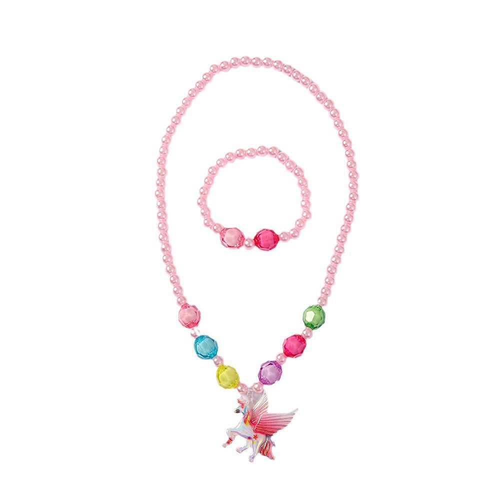 Set di gioielli giocattolo con ciondolo unicorno