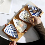 Set di piatti in ceramica dal design organico