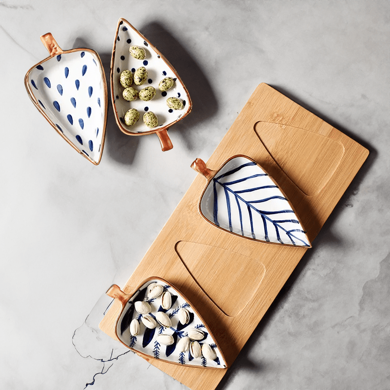 Set di piatti in ceramica dal design organico