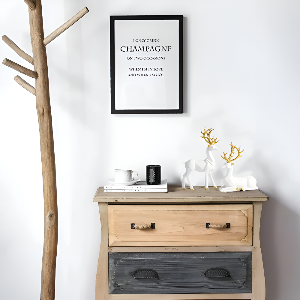 Set di renne geometriche in resina – Coppia decorativa moderna