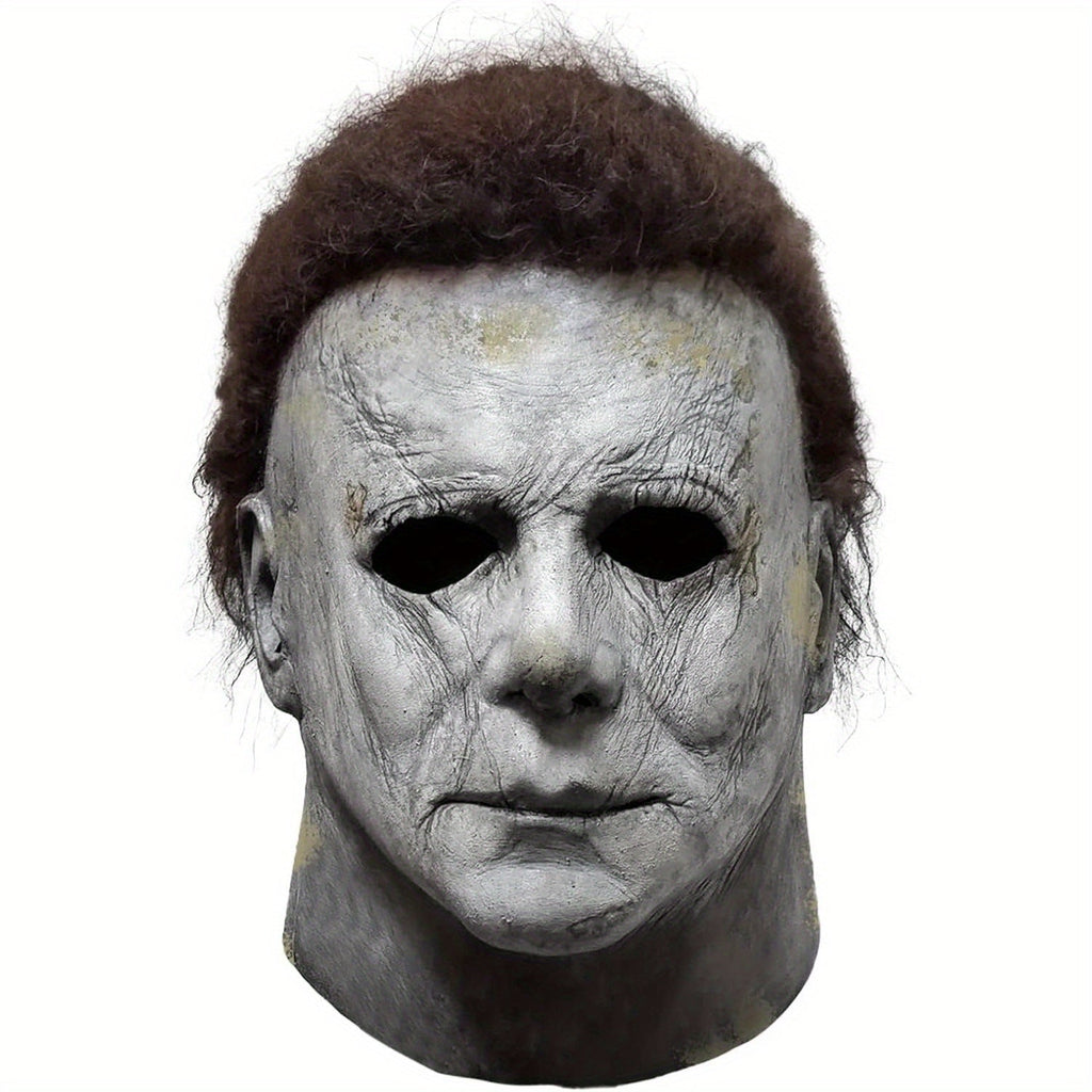 Set maschera horror realistica da uomo con coltello finto per Halloween