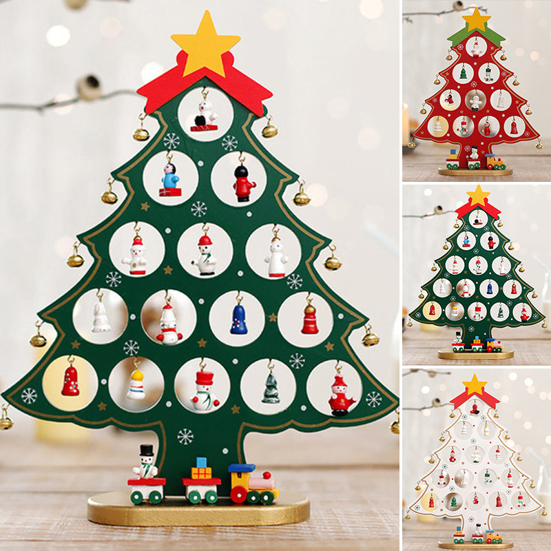 Set mini albero di Natale in legno fai da te