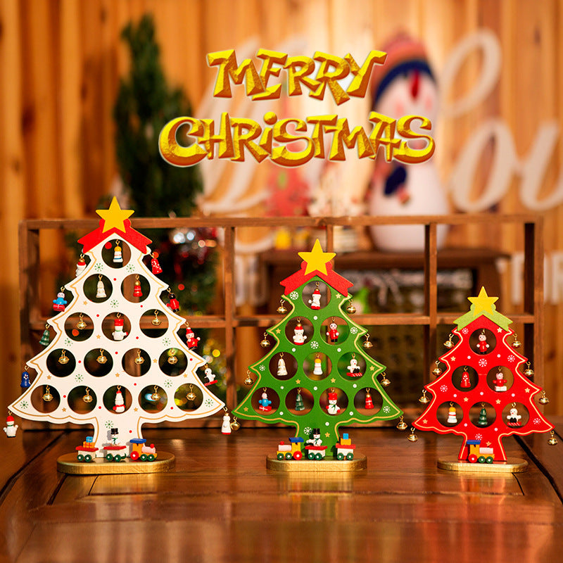 Set mini albero di Natale in legno fai da te