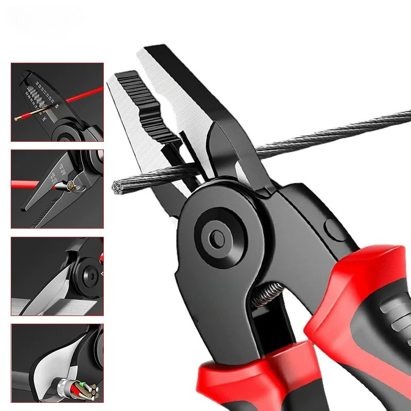 Set pinze multiuso 5 in 1 con spelafili e crimpatore