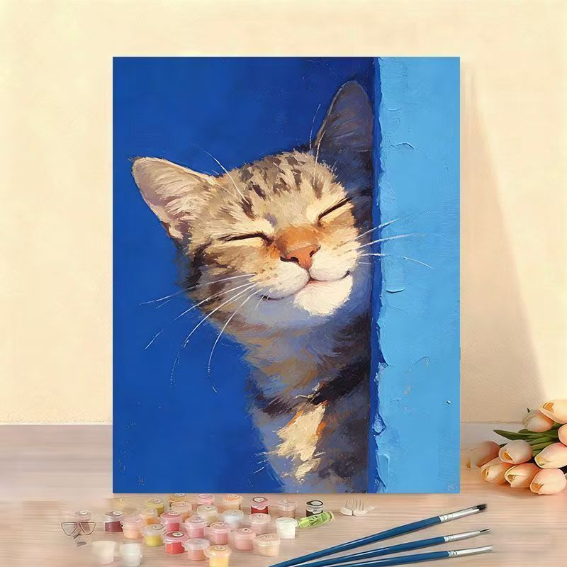 Set pittura numerata su tela con mucca
