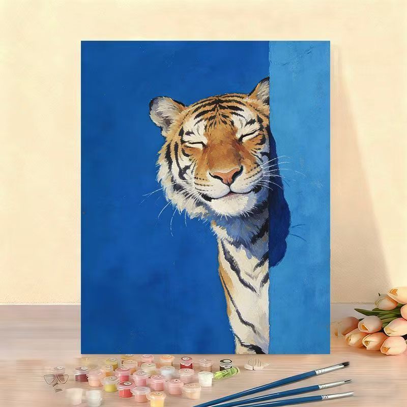 Set pittura numerata su tela con mucca