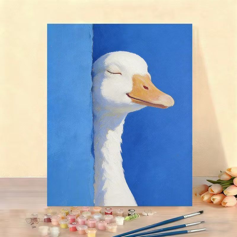Set pittura numerata su tela con mucca