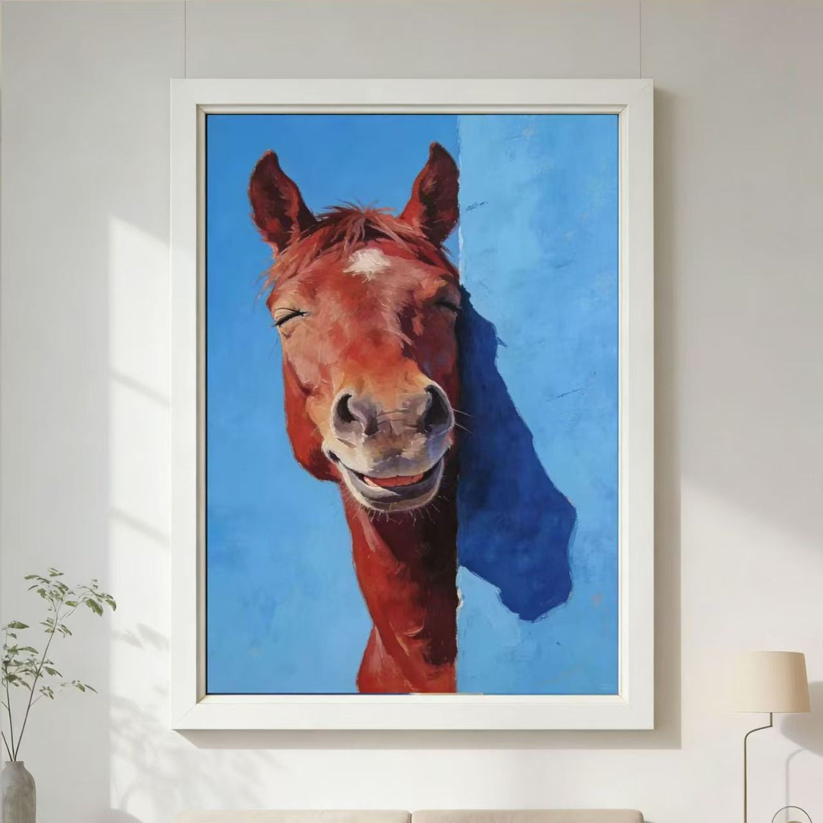 Set pittura numerata su tela con mucca