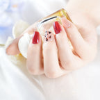 Set unghie finte leopardate con rosso