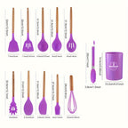 Set di utensili da cucina in silicone antiaderente e resistente al calore