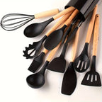 Set di utensili da cucina in silicone antiaderente e resistente al calore