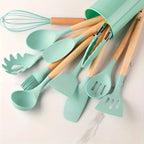 Set di utensili da cucina in silicone antiaderente e resistente al calore