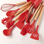 Set di utensili da cucina in silicone antiaderente e resistente al calore