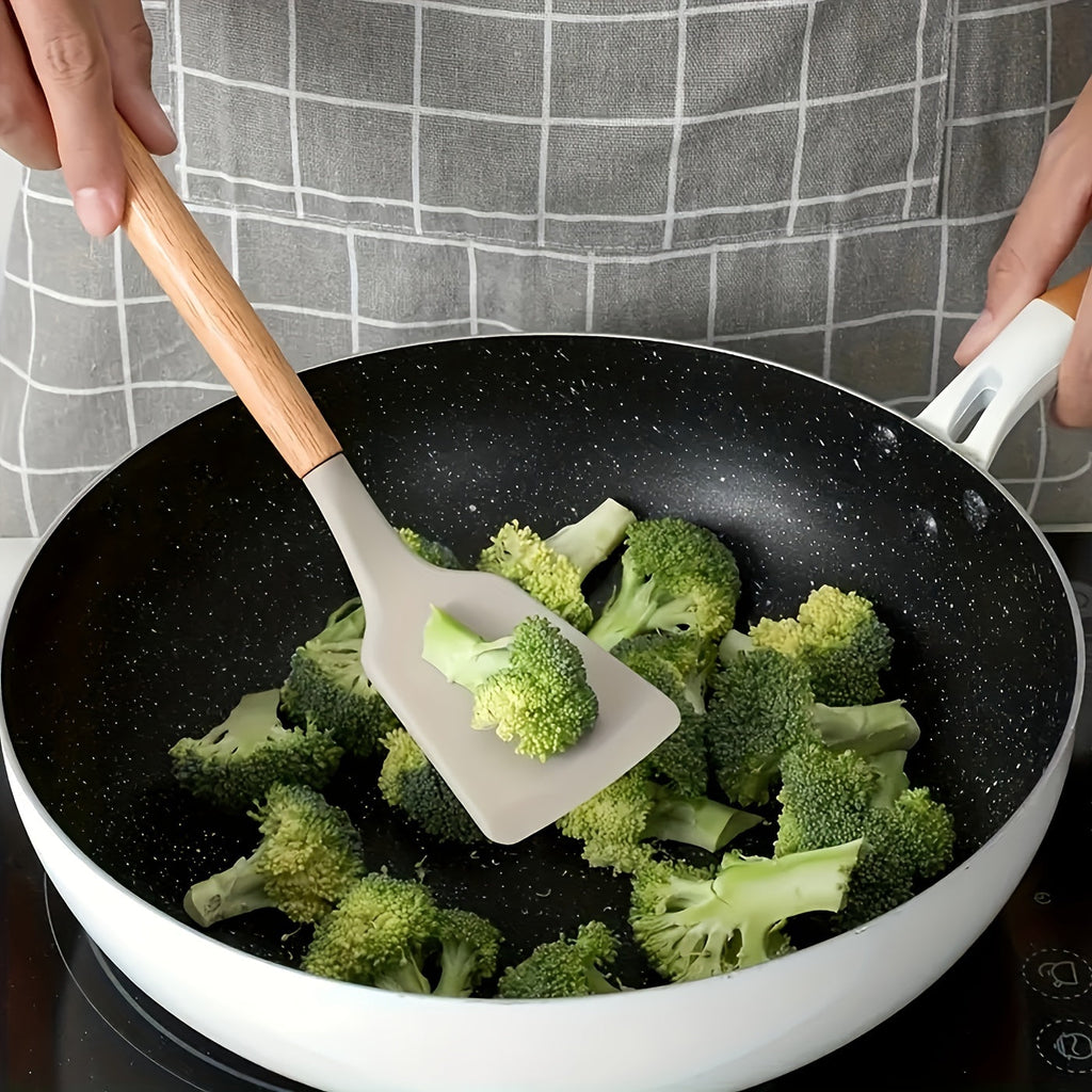 Set di utensili da cucina in silicone antiaderente e resistente al calore