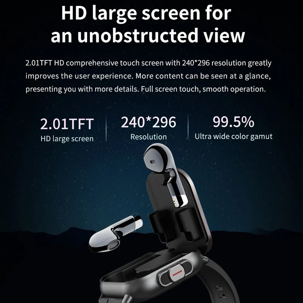 Smartwatch 2 in 1 con auricolari Bluetooth integrati