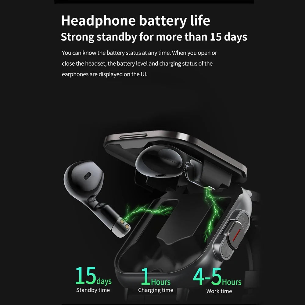 Smartwatch 2 in 1 con auricolari Bluetooth integrati