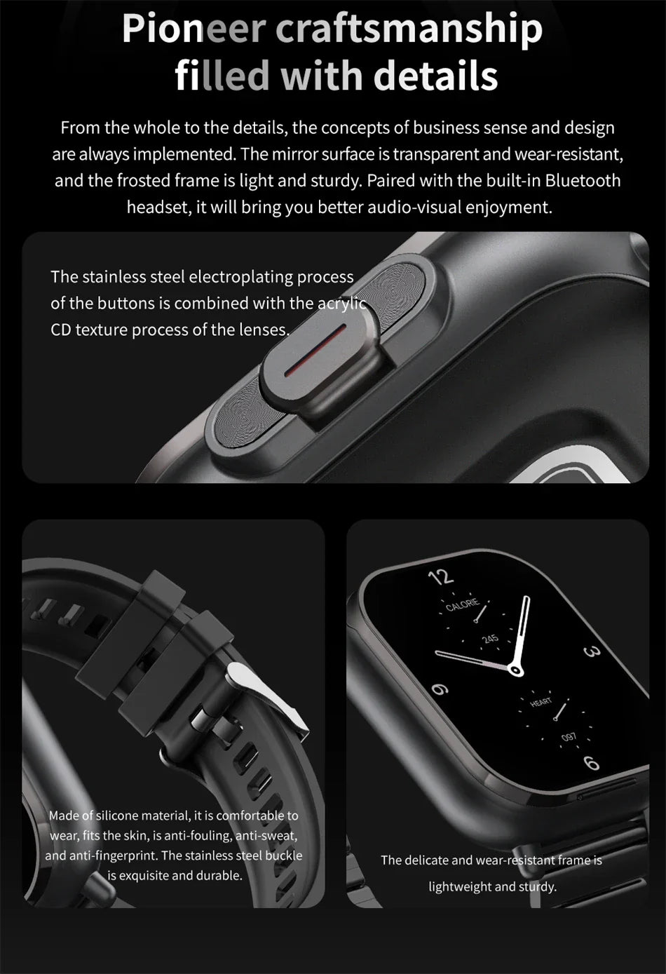 Smartwatch 2 in 1 con auricolari Bluetooth integrati