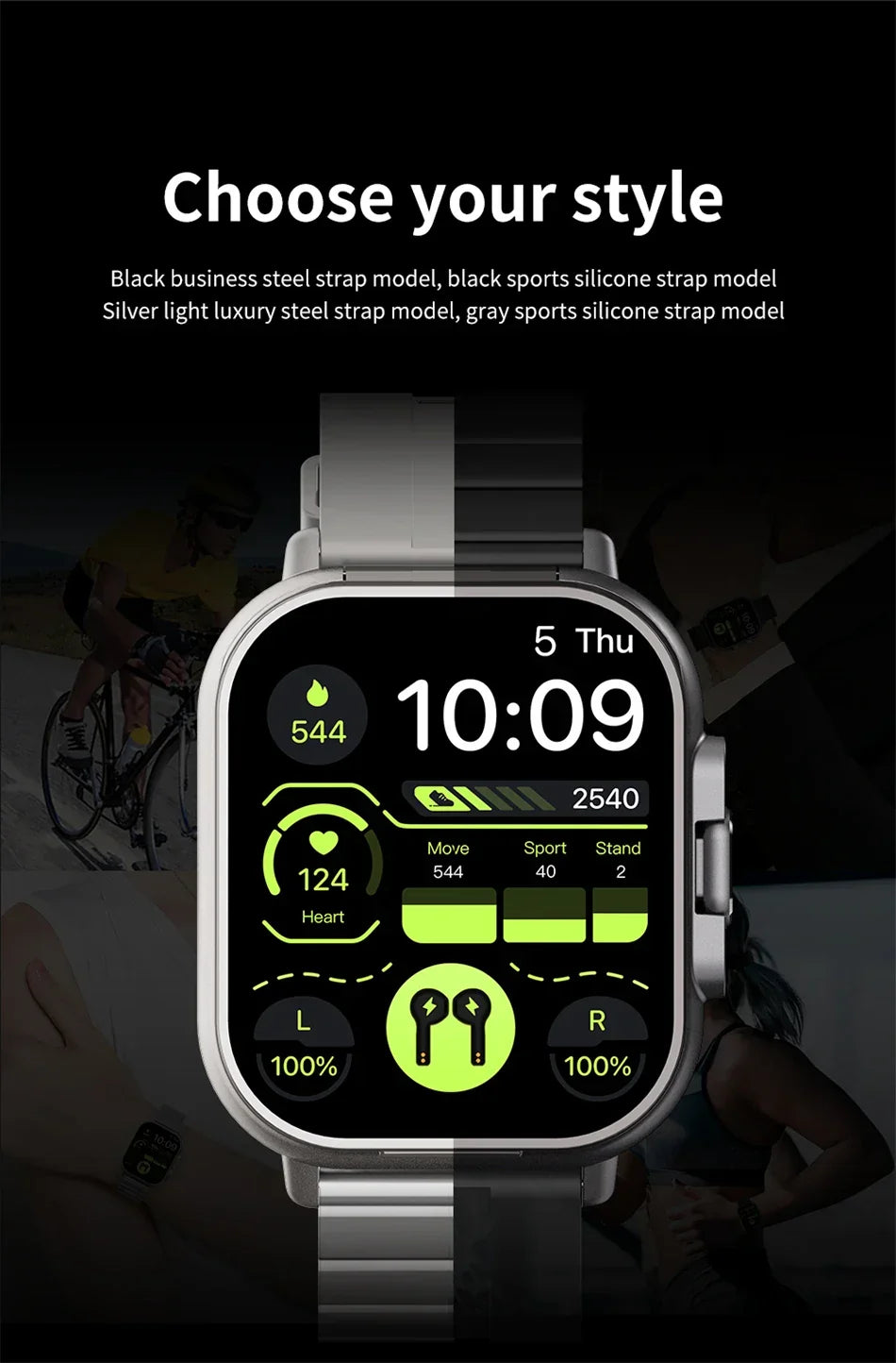 Smartwatch 2 in 1 con auricolari Bluetooth integrati