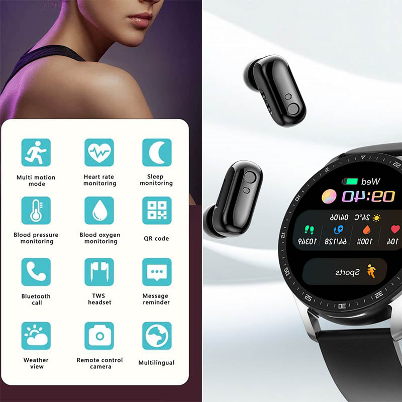 Smartwatch 2 in 1 con auricolari integrati (iPhone e Android)
