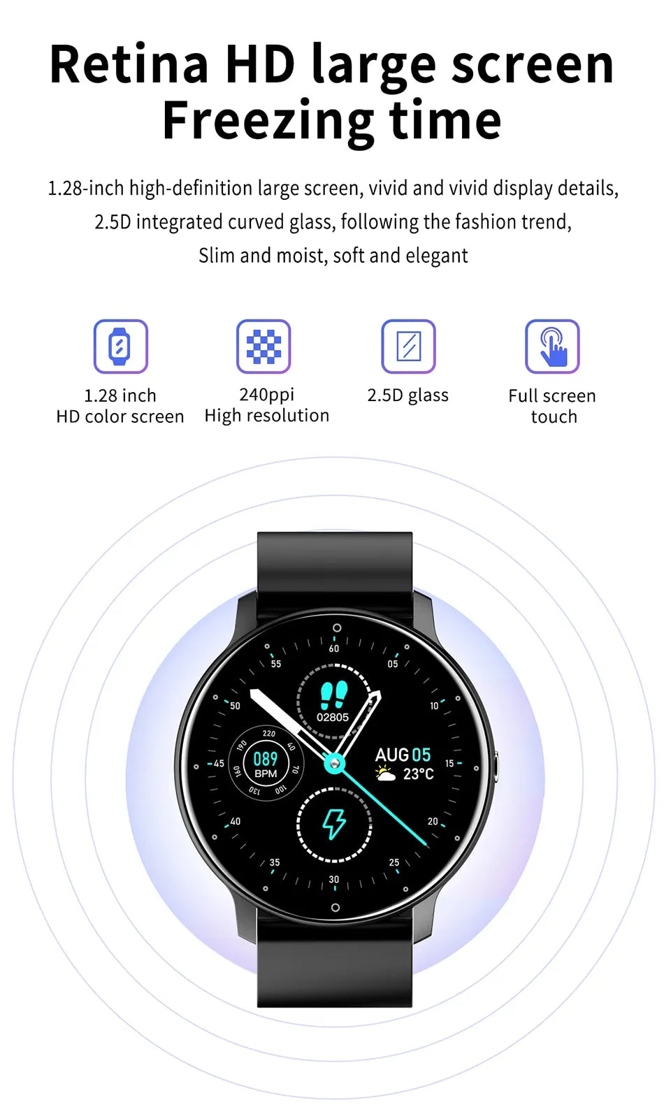 Smartwatch sportivo elegante e leggero