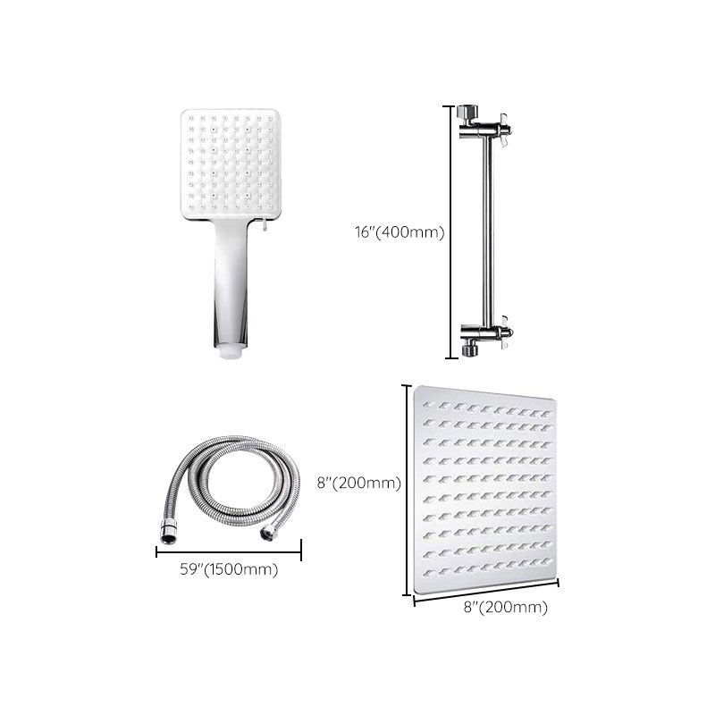 Soffione doccia combinato a parete in acciaio inox lucido