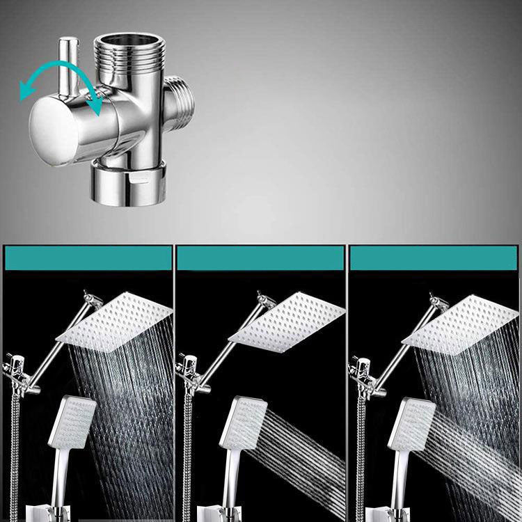 Soffione doccia combinato a parete in acciaio inox lucido