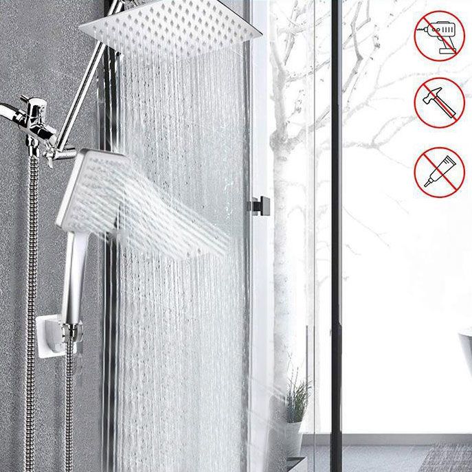 Soffione doccia combinato a parete in acciaio inox lucido