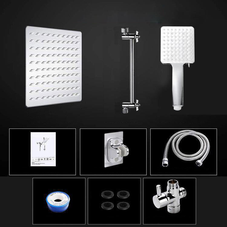 Soffione doccia combinato a parete in acciaio inox lucido