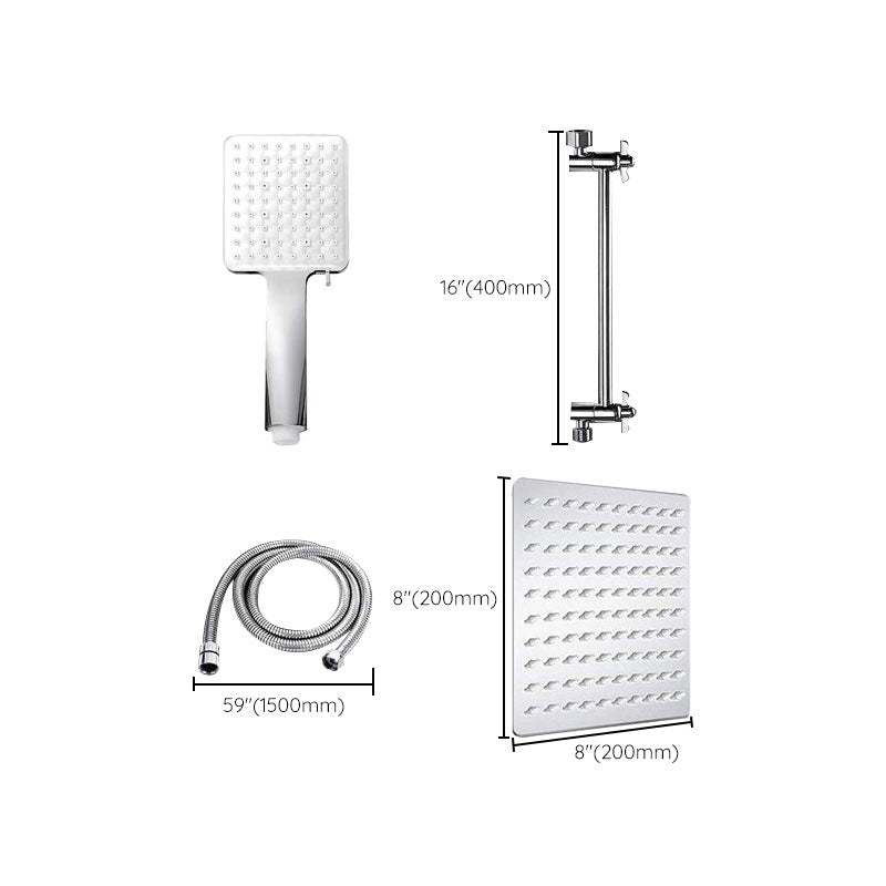 Soffione doccia combinato a parete in acciaio inox lucido