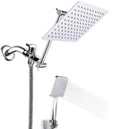 Soffione doccia combinato a parete in acciaio inox lucido