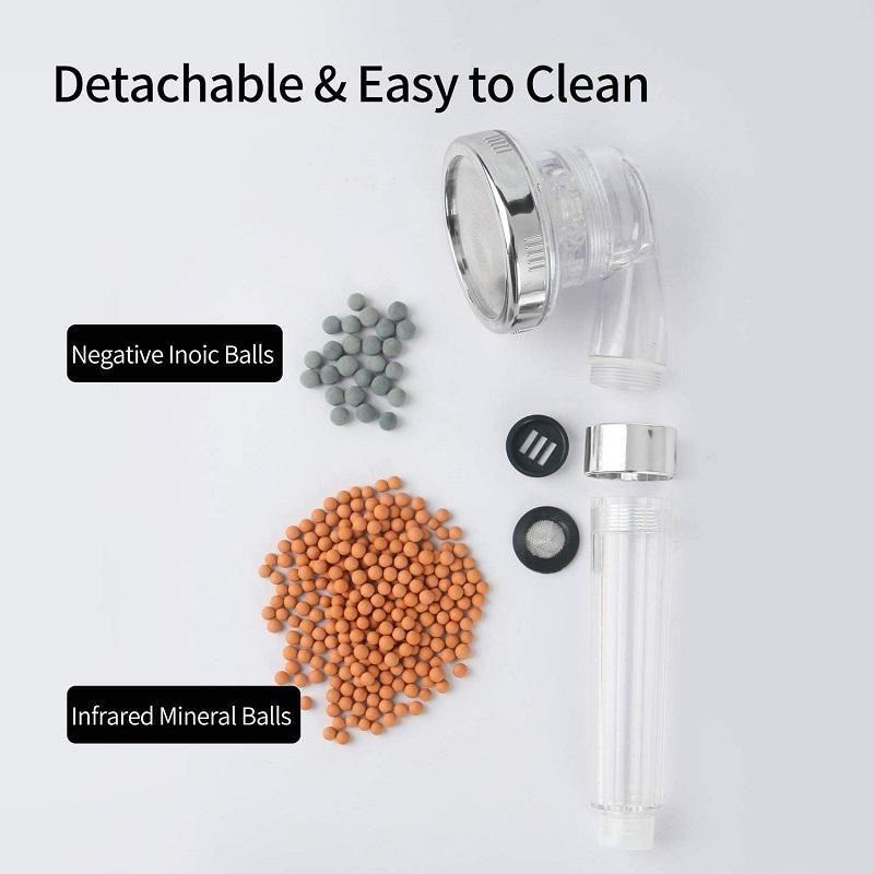 Soffione doccia con filtro purificante a 3 getti