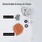Soffione doccia con filtro purificante a 3 getti