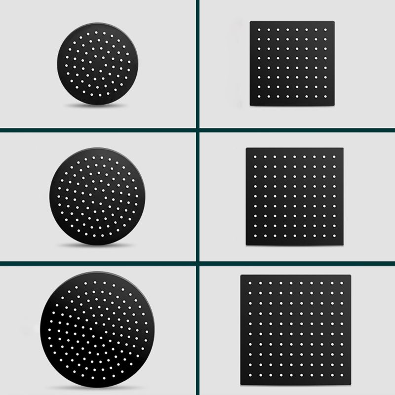 Soffione doccia fisso rotondo a parete nero