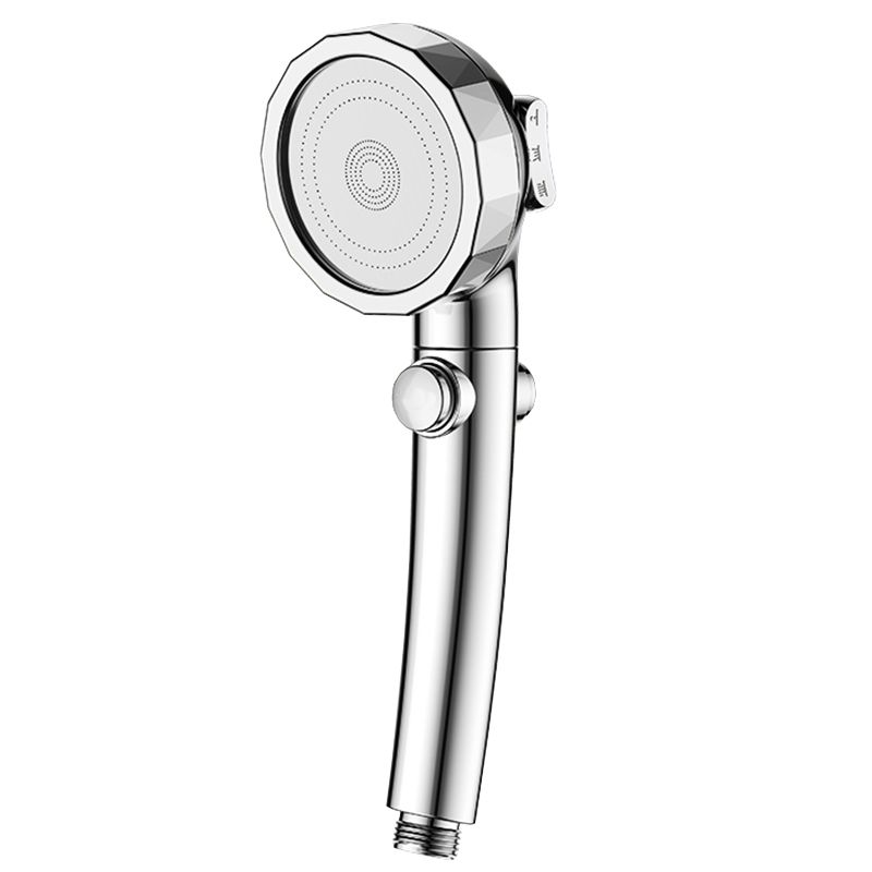 Soffione doccia moderno rotondo argentato con doccetta