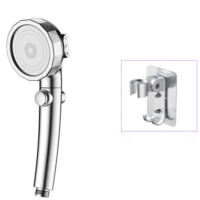 Soffione doccia moderno rotondo argentato con doccetta