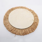 Specchio da parete decorativo con cornice in rattan naturale