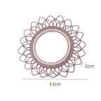 Specchio da parete decorativo con cornice in rattan