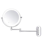 Specchio da parete LED con cornice cromata e ingrandimento